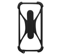 Cover Universale per Smartphone in Silicone Bumper con Cavalletto Nera
