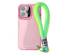 case&me cover con laccetto Urban per iPhone 11 Pro, laccio multiuso rimovibile, cover trasparente colorata, cover fashion, rosa