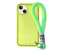 Case&Me Urban per iPhone 14 Plus Con Laccetto Multiuso Rimovibile, Cover Trasparente Colorata Fashion, Giallo