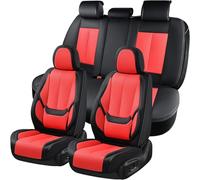 Coverado Coprisedile per auto, set completo, coprisedili per auto, coprisedile per auto in pelle nappa impermeabile, per sedili anteriori e sedili posteriori, adatto per la maggior parte delle auto