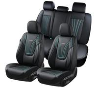 Coverado Set completo di coprisedili per auto, 5 pezzi, protezione per sedili con supporto lombare e poggiatesta rimovibile, in pelle traspirante, cuscino per sedile anteriore e posteriore, universale