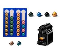 COVERBAGBCN Set 2 Dispenser di Capsule di caffè compatibile con Nespresso in metacrilato 24 Capsule - Supporto Porta Capsule - Colori (NERO OPACO) (BLU)