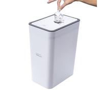 Covered Bathroom Trash Can - Slim Garbage Bin With Lid, Space-Saving Waste Container For Small Bathrooms | Modern Rubbish Holder, Narrow Design Dustbin Home, Office, Bedroom, Kitchen, Compact