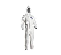 Coverguard Lot de 25 - Combinaison jetable avec capuche Microporous Blanc - SPP + film microporeux L - Vêtement jetable