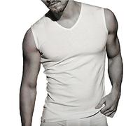 Coveri 3 Smanicato Uomo Spalla Larga Scollo a V Cotone bielastico Enrico Art. ET1003 (Bianco, 5/L)