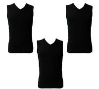 Coveri 3 Smanicato Uomo Spalla Larga Scollo a V Cotone bielastico Enrico Art. ET1003 (Nero, 5/L)