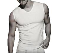 Coveri 3 Smanicato Uomo Spalla Larga Scollo a V Cotone bielastico Enrico Art. ET1003 (Bianco, 3/S)