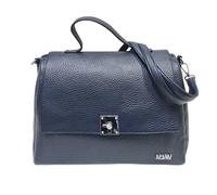 COVERI COLLECTION Borsa a Mano in Ecopelle, Tracolla Regolabile, Dimensioni 35 x 30 x 11 cm, con Tasche Multiple e Chiusura con Pattina e Girello Art.25-7 (BLU)