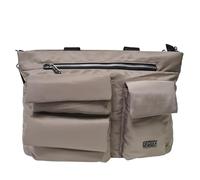 COVERI COLLECTION Borsa a Spalla da Donna in Nylon, Dimensioni: 40x26x13 cm, 4 Tasche Frontali e 1 Posteriore Art.8023-1 Tracolla Regolabile Rimovibile. (TAUPE/BEIGE)
