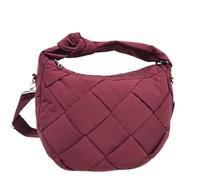 COVERI COLLECTION Borsa a Spalla Donna, Nylon Intrecciato, Tracolla Regolabile, Dimensioni 32x10x24 cm, con Tasche Interne e Zip, Disponibile in Vari Colori, Modello CC8055-1 (BORDO')