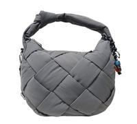 COVERI COLLECTION Borsa a Spalla Donna, Nylon Intrecciato, Tracolla Regolabile, Dimensioni 32x10x24 cm, con Tasche Interne e Zip, Disponibile in Vari Colori, Modello CC8055-1 (GRIGIO)