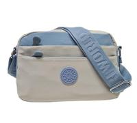 COVERI COLLECTION Borsa a Tracolla Donna in Nylon Bicolore, Tasche Multiple con Zip, Tracolla Regolabile, Dimensioni 25x8x18 cm Art.4913 (CELESTE)