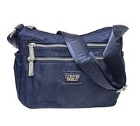 COVERI COLLECTION Borsa a Tracolla Donna in Nylon Impermeabile, Multi Tasche con Zip, Dimensioni 25x10x20 cm, Tracolla Regolabile, Design Stampato, Art.1252 (BLU)