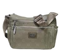 COVERI COLLECTION Borsa a Tracolla Donna in Nylon Impermeabile, Multi Tasche con Zip, Dimensioni 25x10x20 cm, Tracolla Regolabile, Design Stampato, Art.1252 (BEIGE/TAUPE)