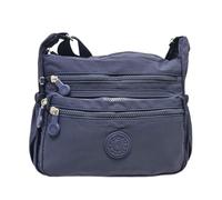 COVERI COLLECTION Borsa a Tracolla Donna in Nylon Tecnico, Tracolla Regolabile, 3 Tasche Frontali con Zip, Dimensioni 27x22x10 cm, Modello 22181-N (BLU)