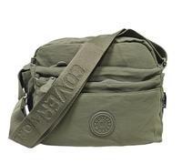 COVERI COLLECTION Borsa a Tracolla Donna in Nylon Tecnico, Tracolla Regolabile Personalizzata, Tasche Multiple con Zip, Dimensioni 27x12x19 cm, Art.22235 Disponibile in Vari Colori (VERDE MILITARE)