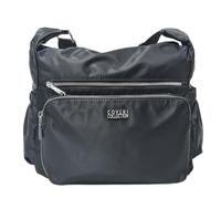 COVERI COLLECTION Borsa a Tracolla Donna, Nylon Impermeabile, Dimensioni 35x14x25 cm, con Tasche Multiple, Cerniere Metalliche, Tracolla Personalizzata, Stile Casual Art. 5056-6 (NERO)