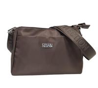 COVERI COLLECTION Borsa a Tracolla Donna, Nylon Impermeabile, Doppio Scomparto, Dimensioni 24x12x17 cm, Multicolore, Multi Tasche con Zip Art.5056-22 (CIOCCOLATO)