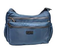 COVERI COLLECTION Borsa a Tracolla in Nylon, 3 Scomparti, Leggera, Tasche Multiple con Zip, Art. 5050-4 Dimensioni 26x20x10 cm (AVION)