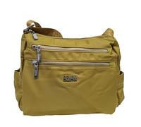 COVERI COLLECTION Borsa a Tracolla in Nylon Impermeabile, Multitasche, Dimensioni 28x23x12 cm, con Cerniere Metalliche, Tracolla Personalizzata Design Casual Art. 5056-20 (GIALLO)