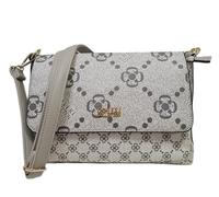 COVERI COLLECTION Borsa con doppia Tracolla (lunga e corta) entrambi Rimovibili Donna, Dimensioni 27x9x18 cm, Stampa Monogram con Finiture Oro Art.8036-8 (APRICOT/TAUPE)