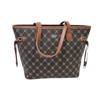 COVERI COLLECTION Borsa Donna Elegante in Pelle Sintetica, Monogramma Classico, Manici Doppi, Nero e Marrone, Dimensione 42x15x28 cm, con Tasche Multiple ART. 4770 (MARRONE/MARRONE)