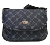 COVERI COLLECTION Borsa Donna Pattina Bisaccia in Ecopelle Stampa Personalizzata Multitasche Tracolla Regolabile Personalizzata Dimensioni: 28 X 22 X 9 cm. ART. 8002 (NERO)