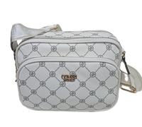 COVERI COLLECTION Borsa Donna Spallaccia Francesina in Ecopelle Stampa Personalizzata Multitasche Tracolla Regolabile Dimensioni: 25 X 18 X 9 cm. ART. 80013 BIANCO