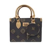 COVERI COLLECTION Borsa Elegante da Donna in Pelle Sintetica con Logo, Manici Doppi e Tracolla Regolabile, Set con Borsellino, 25x12x19 cm, Art. 9031 (MARRONE)