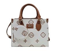 COVERI COLLECTION Borsa Elegante da Donna in Pelle Sintetica con Logo, Manici Doppi e Tracolla Regolabile, Set con Borsellino, 25x12x19 cm, Art. 9031 (BEIGE/BROWN)