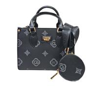 COVERI COLLECTION Borsa Elegante da Donna in Pelle Sintetica con Logo, Manici Doppi e Tracolla Regolabile, Set con Borsellino, 25x12x19 cm, Art. 9031 (NERO)