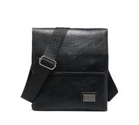 COVERI COLLECTION Borsello con Pattina Uomo in Pelle Sintetica, Doppio Scomparto, Dimensioni 25x22x6 cm, Tracolla Personalizzata, ART.CC 5070-11 (NERO)