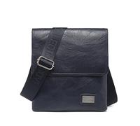 COVERI COLLECTION Borsello con Pattina Uomo in Pelle Sintetica, Doppio Scomparto, Dimensioni 25x22x6 cm, Tracolla Personalizzata, ART.CC 5070-11 (BLU)