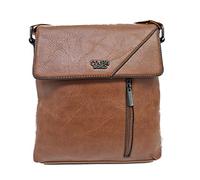 COVERI COLLECTION Borsello Pattina Tracolla Regolabile In Ecopelle Verticale Multitasca Grande Capiente Borsa Vintage a Spalla Porta Tablet Zip Art. 2288 Dimensioni 27 X 25 X 6 (MARRONE)