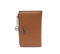COVERI COLLECTION Portafoglio da Donna, Ecopelle, Art. 17-2 Dimensioni: 15,5 x 10 cm, con Zip e Clip, Scritta Marchio in Metallo (MARRONE)