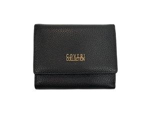 Coveri Collection Portafoglio Donna Elegante, Nero, 9,5×12,5×3 cm, con Scomparti per Monete, Banconote e Carte, Capiente e Compatto