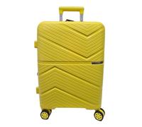 COVERI COLLECTION Valigia Trolley Rigida ABS Espandibile, Bagaglio a Mano 55x38x21,5 cm, 8 Ruote Girevoli, 35 Litri, KG 2,8 approvato dalla maggior parte delle compagnie aeree low cost (GIALLO)