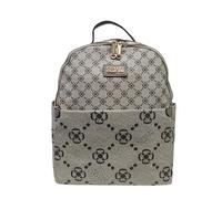 COVERI COLLECTION Zaino Donna, Ecopelle Stampata con Motivo, Dimensioni 30x15x32 cm, Tasche Multiple e Tracolle Regolabili Art. 8036-5 (BEIGE/KHAKI)