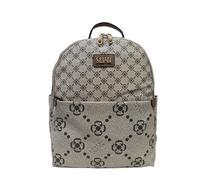 COVERI COLLECTION Zaino Donna, Ecopelle Stampata con Motivo, Dimensioni 30x15x32 cm, Tasche Multiple e Tracolle Regolabili Art. 8036-5 (BEIGE/MARRONE)