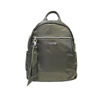 COVERI COLLECTION, Zaino in Nylon Dimensioni 26x32x11 cm, Tasche Multiple con Zip, Accessori Argento Art.5151-9 (VERDE)