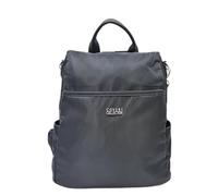 COVERI COLLECTION Zaino in Nylon Impermeabile, Dimensioni 30x32x14 cm, Colore Nero, con Tasca Frontale e Tasche Laterali, Tracolla Removibile Zaino Antirapina con apertura posteriore Art.5050-25