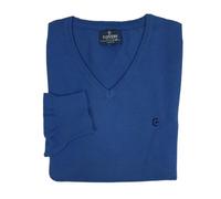 Coveri Maglione Uomo Scollo V Pullover Punta Tinta Unita Elegante Classico 100% Cotone (L - Nazionale)