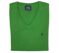 Coveri Maglione Uomo Scollo V Pullover Punta Tinta Unita Elegante Classico 100% Cotone (L - Verde)