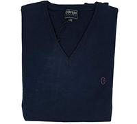 Coveri Maglione Uomo Scollo V Pullover Punta Tinta Unita Elegante Classico Maglioncino (XXL - Blu)