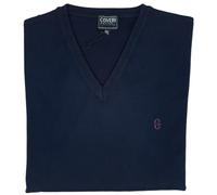 Coveri Maglione Uomo Scollo V Pullover Punta Tinta Unita Elegante Classico Taglie Forti (3XL - Blu)