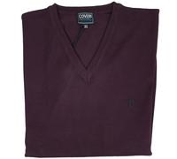Coveri Maglione Uomo Scollo V Pullover Punta Tinta Unita Elegante Classico Taglie Forti (3XL - Vinaccio)