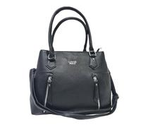 Coveri World Borsa Donna in Ecopelle, Dimensioni 33x26x14 cm, Nera con Due Manici e Tracolla Regolabile, Tasche Multiple con Zip ART.7921