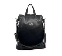 COVERI Zaino casual in pelle PU antifurto, convertibile, con 2 tasche frontali con cerniera, ideale per lavoro o università (nero), Nero