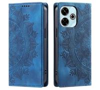CoverKingz Custodia per Xiaomi Redmi 13 5G/4G - Custodia a portafoglio con scomparto per carte di credito, motivo Mandala blu
