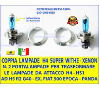 Covertitore Adattatore + Lampade per FIAT PANDA 141 da H4 -HS1 ad attacco H5 R2